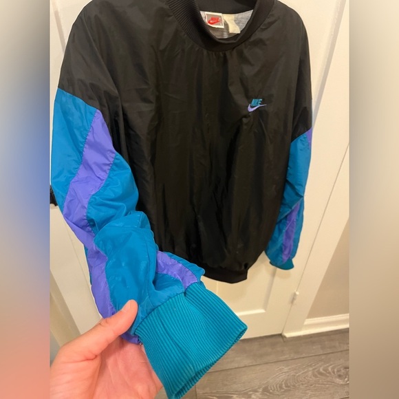 RareVintage 1990s Nike Logo Windbreaker Pullover Crewneck Size Large - Picture 5 of 11
